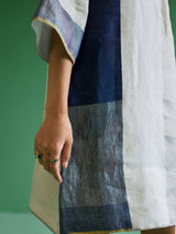 Lina Color-Blocked Linen Dress - Ivory