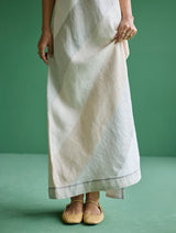 Akito Bias Linen Stripe Dress - Ivory