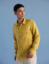 Kabo Floral Linen Shirt - Ochre