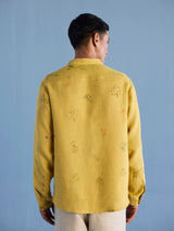 Kabo Floral Linen Shirt - Ochre