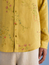 Kabo Floral Linen Shirt - Ochre