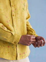 Kabo Floral Linen Shirt - Ochre