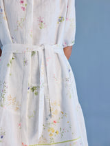 Sia Hand-Embroidered Floral Dress - White