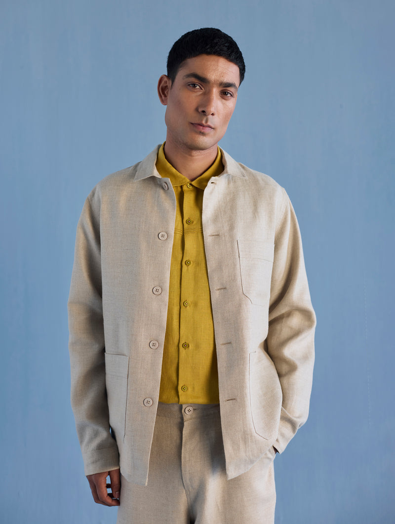 Ansh Forever Linen Shacket - Earth