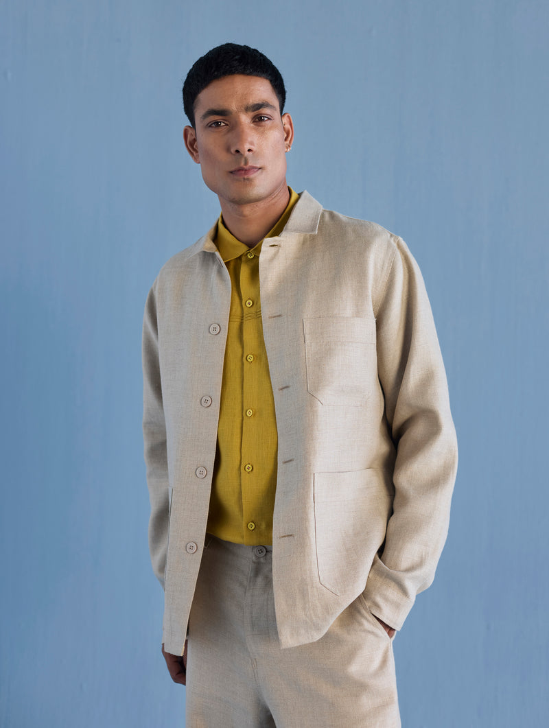 Ansh Forever Linen Shacket - Earth