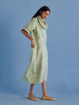 Imara Cowl Neck Linen Dress - Mint