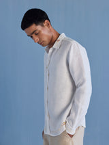 Kuru Hand-Embroidered Linen Shirt - White