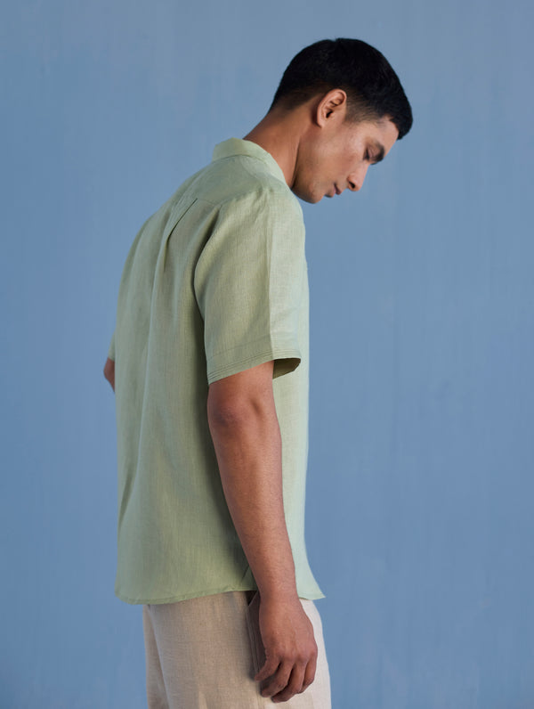 Kai Pintuck Linen Shirt - Mint