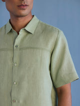 Kai Pintuck Linen Shirt - Mint