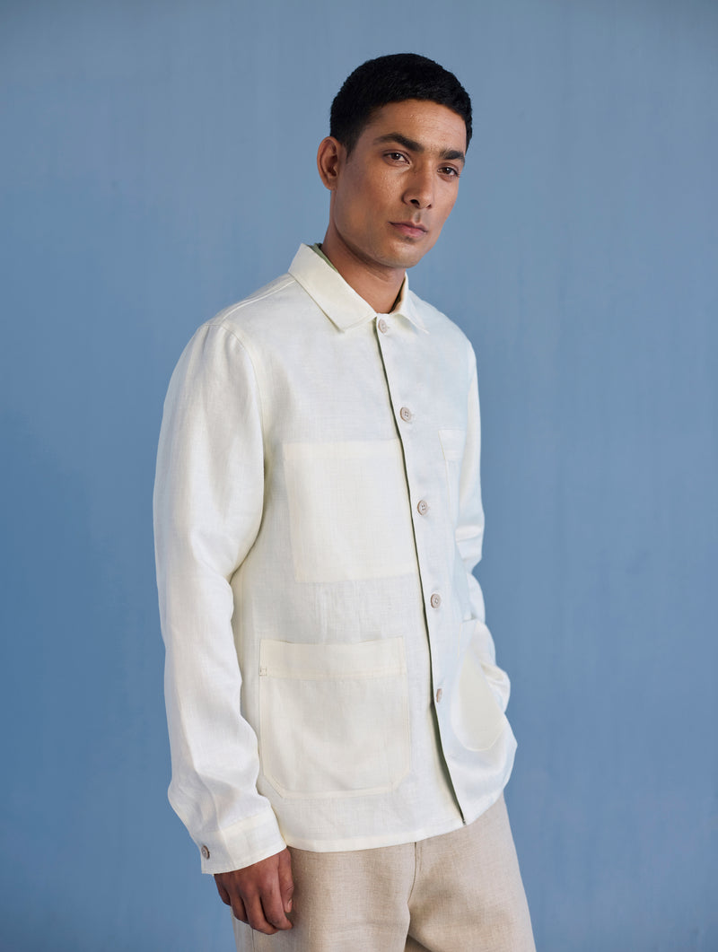 Ansh Forever Linen Shacket - Ivory