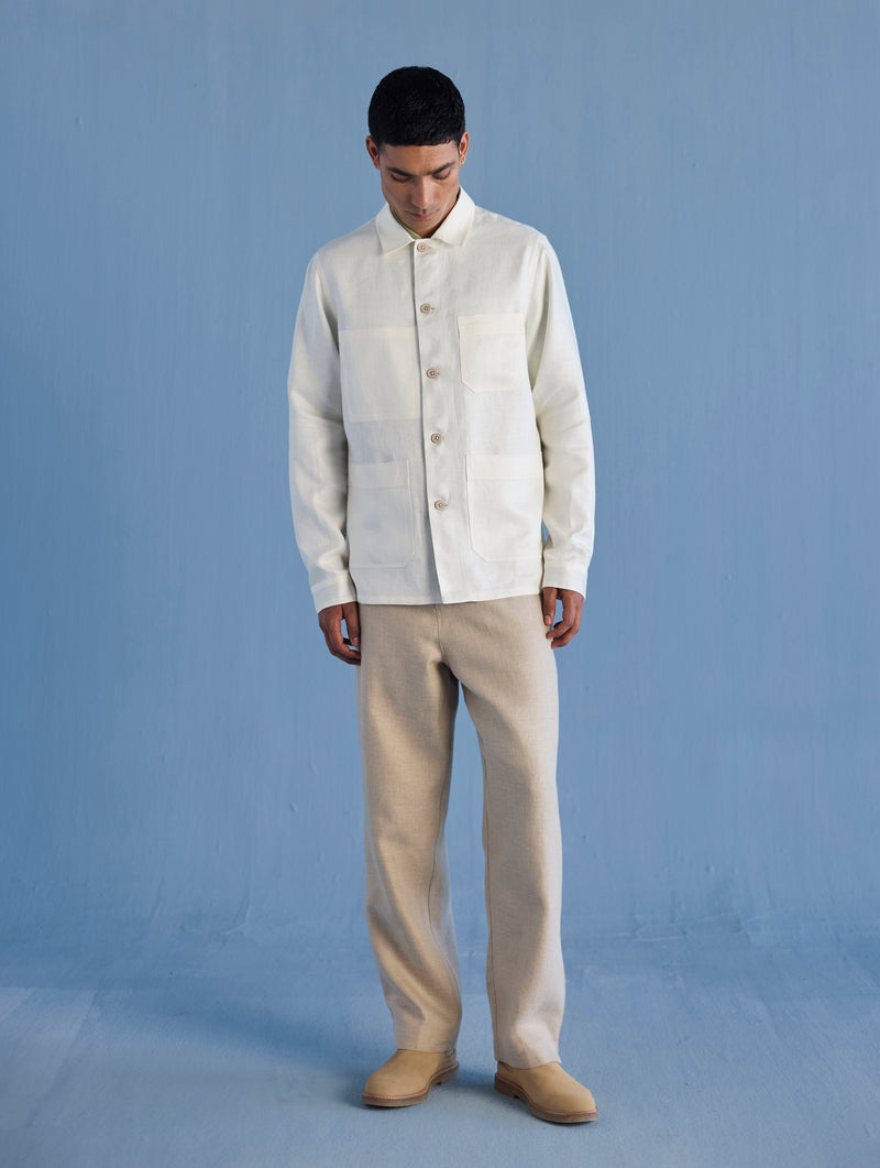 Ansh Forever Linen Shacket - Ivory