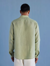 Kuru Hand-Embroidered Linen Shirt - Mint