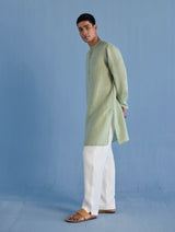 Jay Forever Linen Kurta - Mint