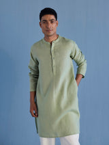 Jay Forever Linen Kurta - Mint