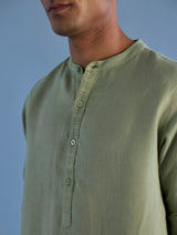 Jay Forever Linen Kurta - Mint