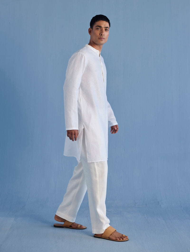 Jay Forever Linen Kurta - White