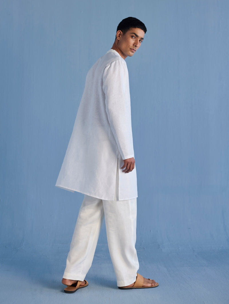 Jay Forever Linen Kurta - White