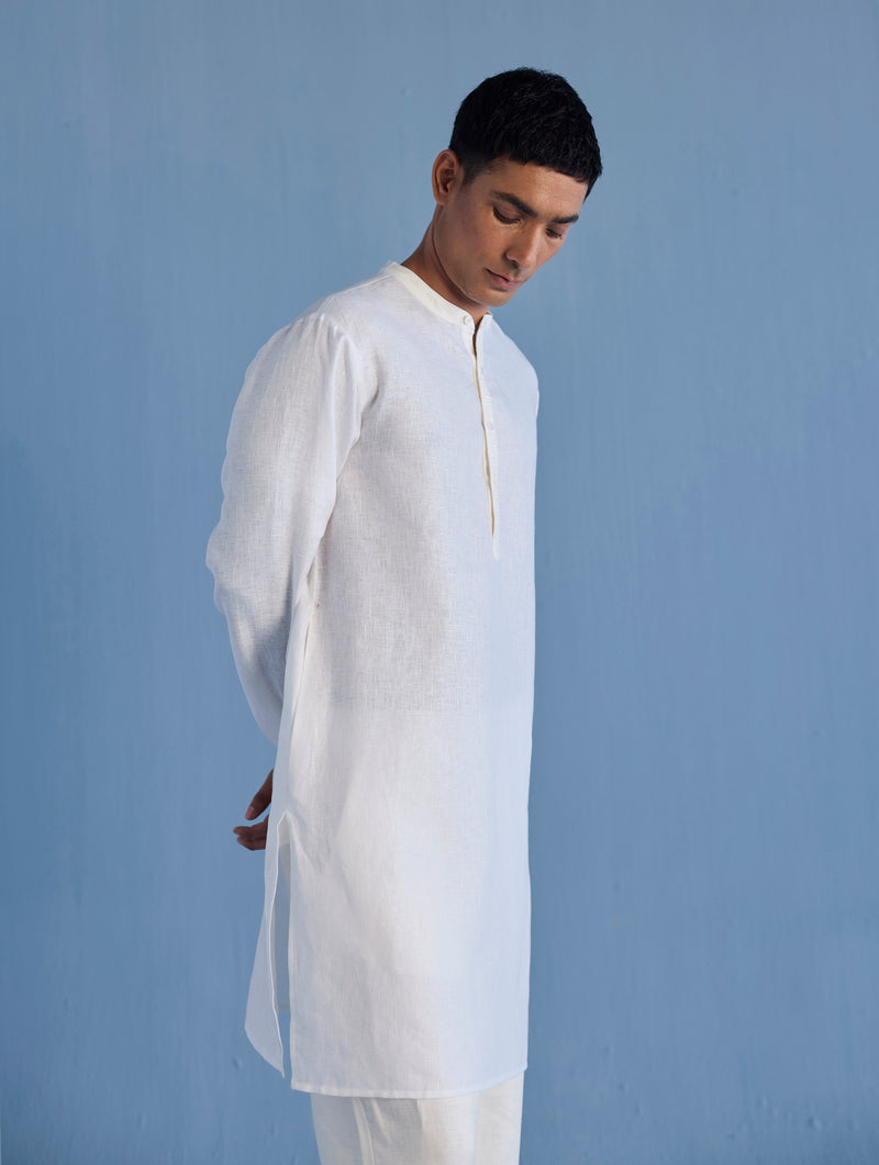 Jay Forever Linen Kurta - White