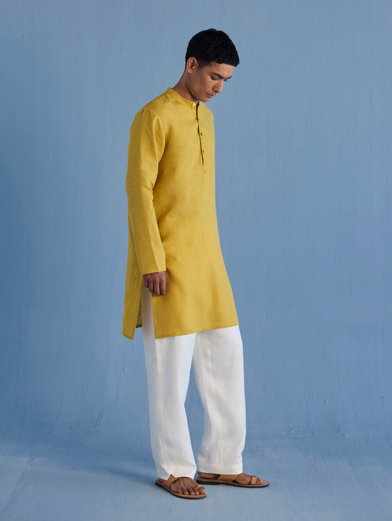 Jay Forever Linen Kurta - Ochre