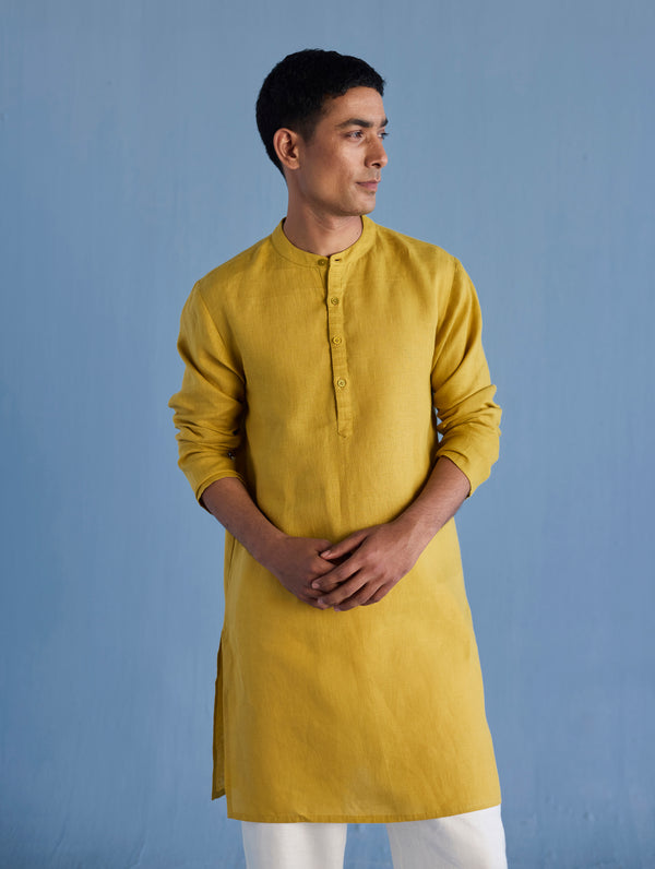 Jay Forever Linen Kurta - Ochre