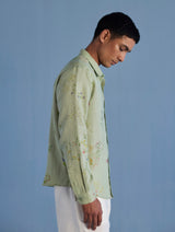 Kabo Floral Linen Shirt - Mint