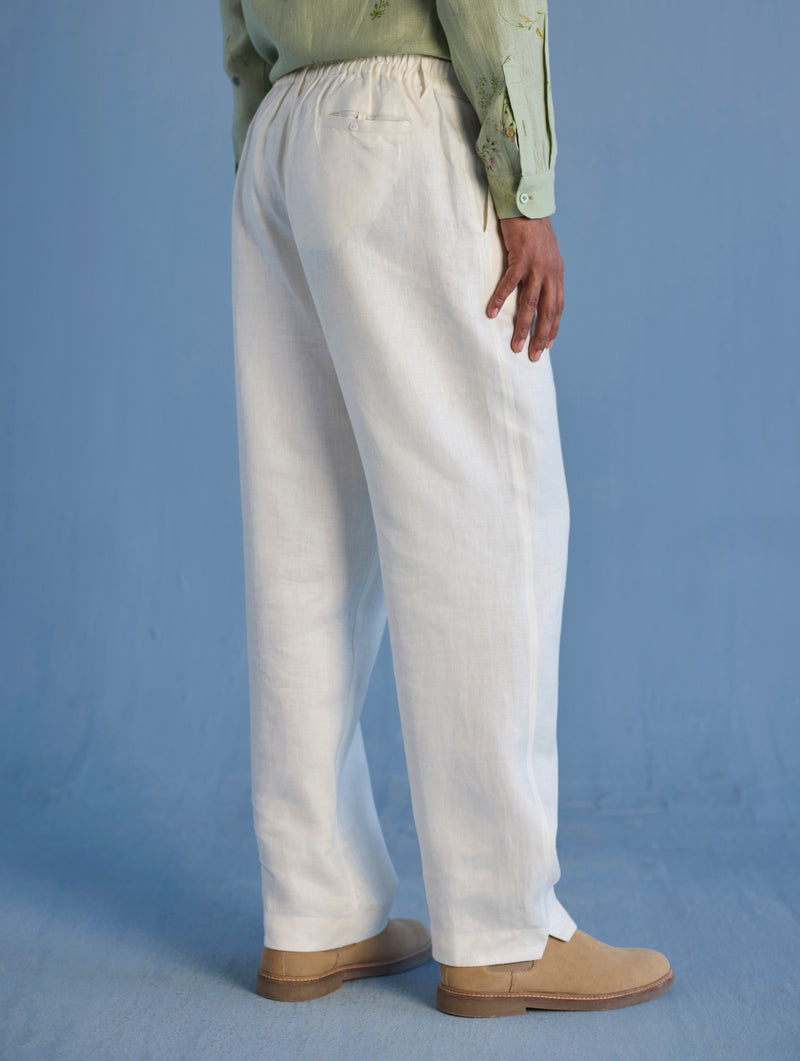 Neo Timeless Linen Pants - Ivory