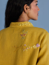 Alila Hand-Embroidered Linen Shirt -  Ochre