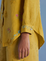 Alila Hand-Embroidered Linen Shirt -  Ochre