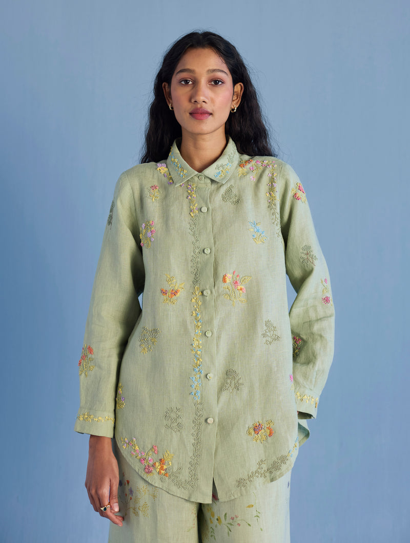 Alila Embroidered Oversized Co-ord Set -  Mint