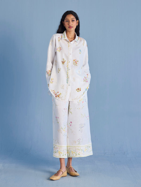 Alila Embroidered Oversized Co-ord Set -  White