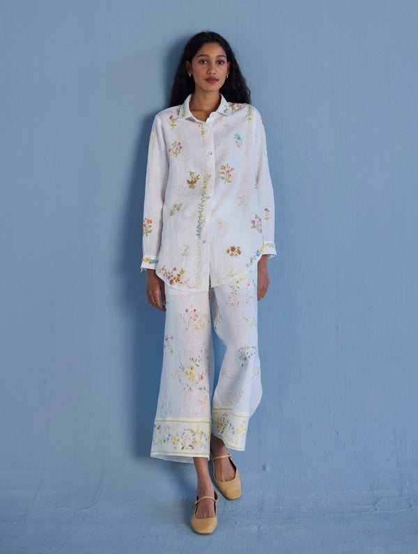 Alila Embroidered Oversized Co-ord Set -  White