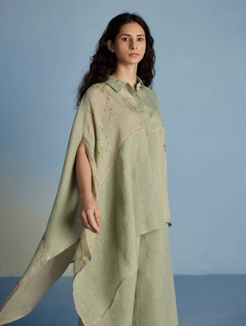 Osho Patchwork Kaftan Shirt - Mint