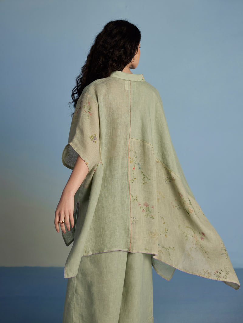 Osho Patchwork Kaftan Shirt - Mint