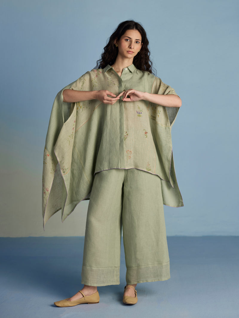 Osho Patchwork Kaftan Shirt - Mint