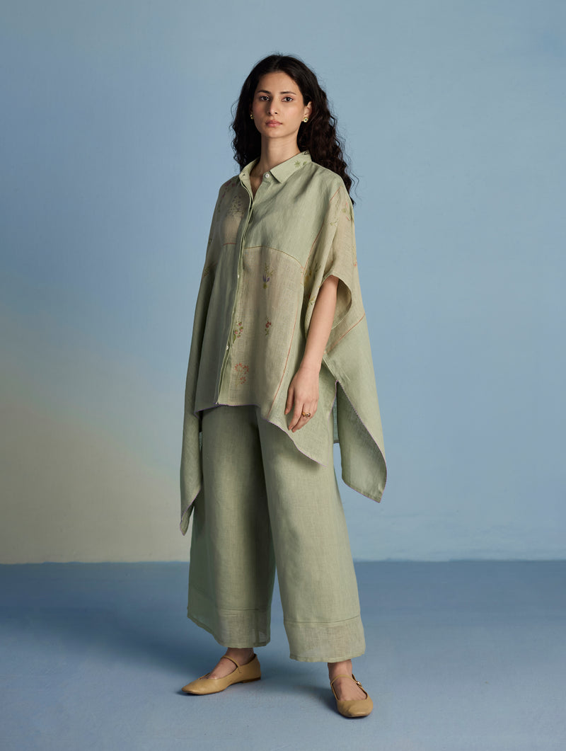 Osho Patchwork Kaftan Co-ord Set - Mint