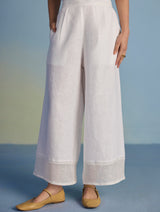 Ishi Boat-Neck Linen Co-ord Set  - White