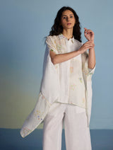 Osho Patchwork Kaftan Shirt - White