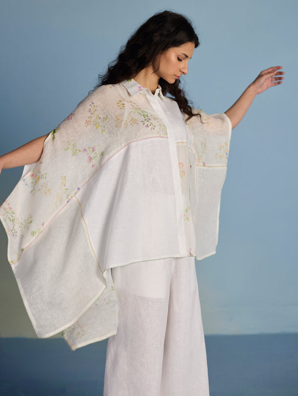 Osho Patchwork Kaftan Shirt - White