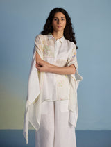 Osho Patchwork Kaftan Shirt - White