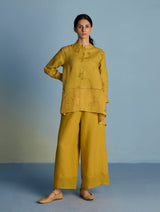 Leina A- Line Linen Co-ord Set - Ochre