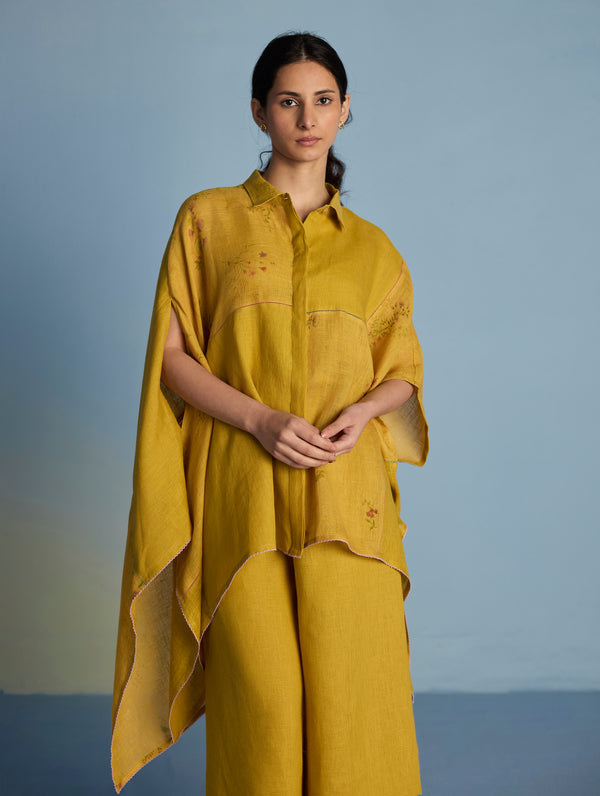 Osho Patchwork Kaftan Shirt - Ochre