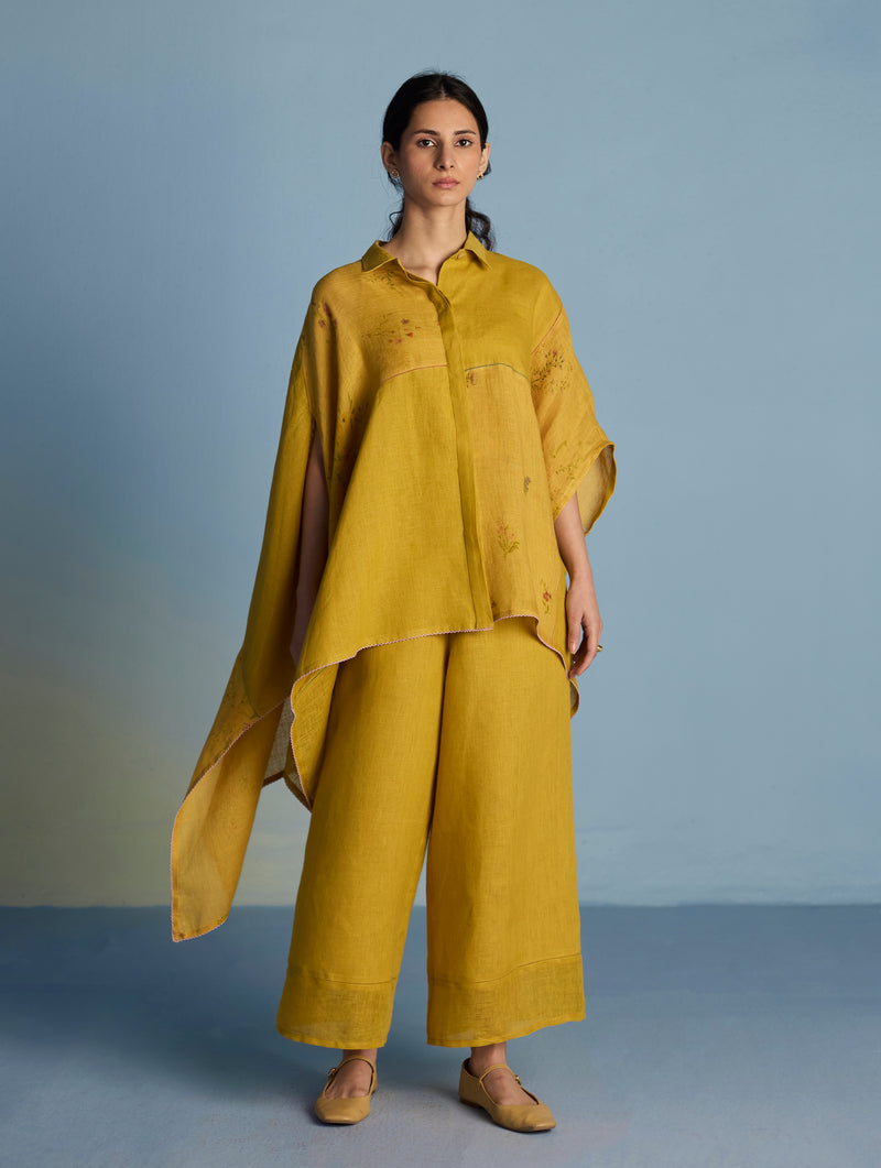 Osho Patchwork Kaftan Shirt - Ochre