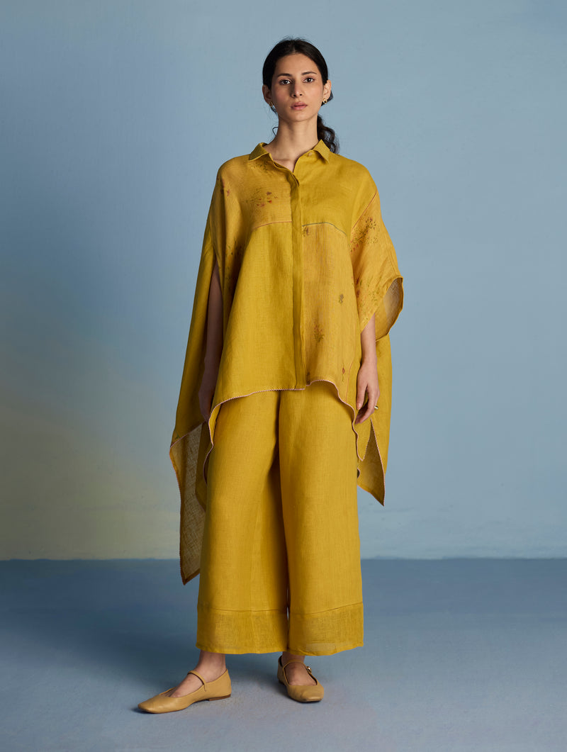 Osho Patchwork Kaftan Co-ord Set - Ochre