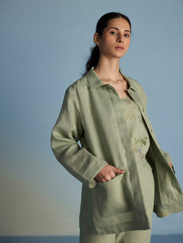 Nobu Signature Summer Linen Jacket - Mint