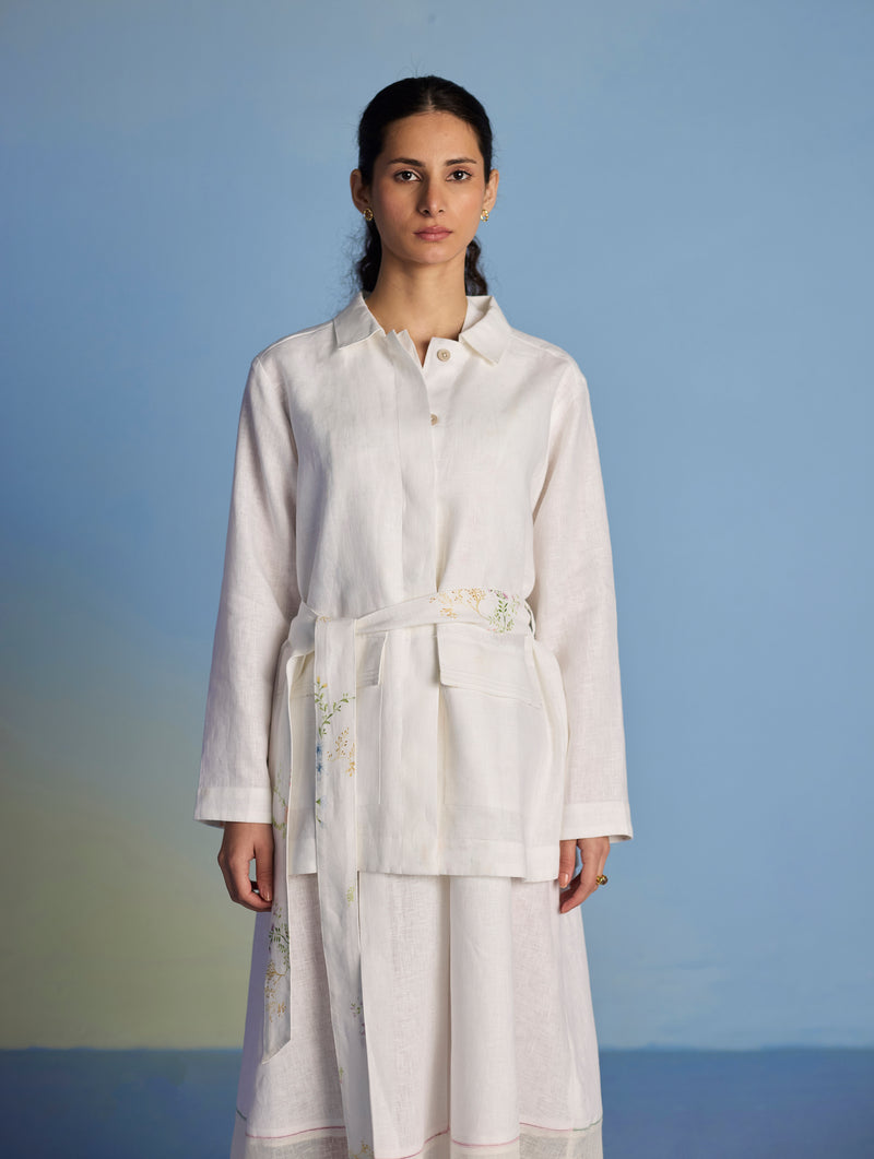 Nobu Signature Summer Linen Jacket - White