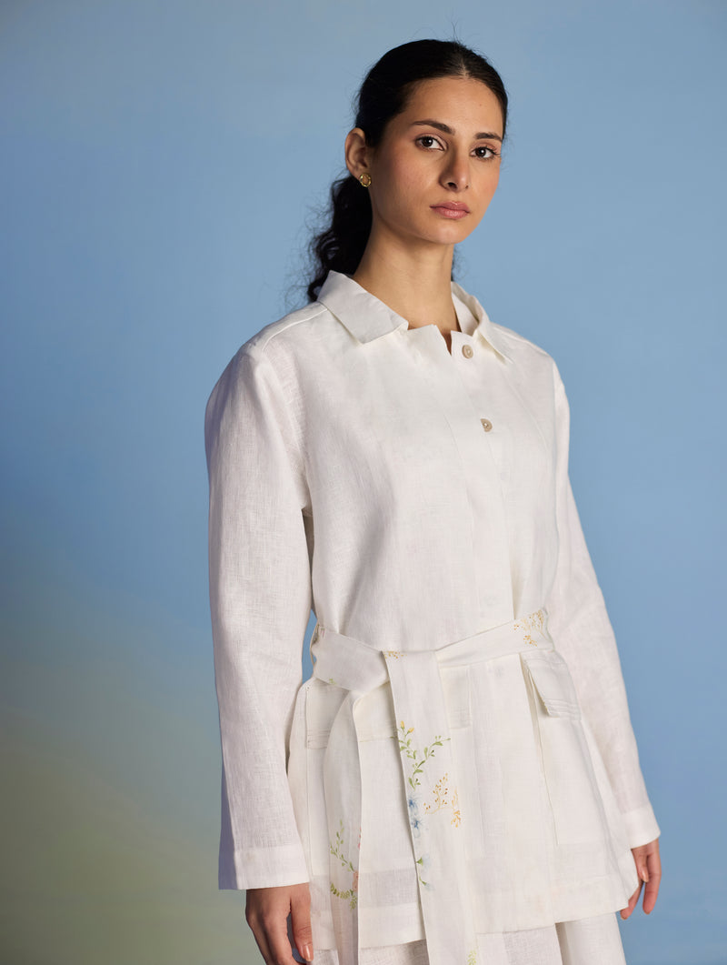 Nobu Signature Summer Linen Jacket - White