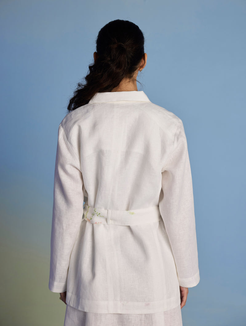 Nobu Signature Summer Linen Jacket - White