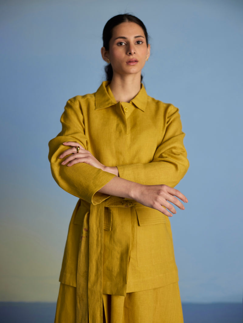 Nobu Signature Summer Linen Jacket - Ochre