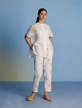 Aboli Patchwork Linen Co-ord Set - White