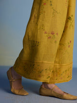 Para Hand-Embroidered Linen Kurta Set  - Ochre